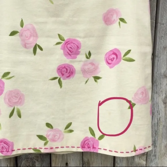 Moschino Vintage Y2K Floral Print Mini Skirt Cream Pink 12