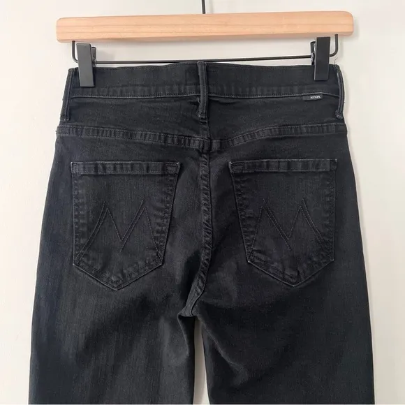 Mother Denim Insider Crop Jeans Not Guilty Black Straight Leg Bootcut Size 26