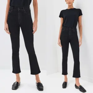 Mother Denim Insider Crop Jeans Not Guilty Black Straight Leg Bootcut Size 26
