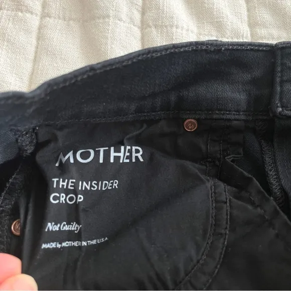 Mother Denim Insider Crop Jeans Not Guilty Black Straight Leg Bootcut Size 26