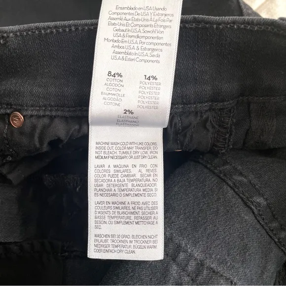 Mother Denim Insider Crop Jeans Not Guilty Black Straight Leg Bootcut Size 26