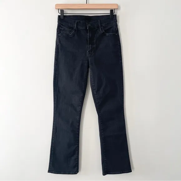 Mother Denim Insider Crop Jeans Not Guilty Black Straight Leg Bootcut Size 26