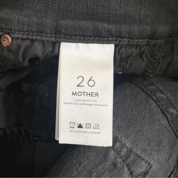 Mother Denim Insider Crop Jeans Not Guilty Black Straight Leg Bootcut Size 26