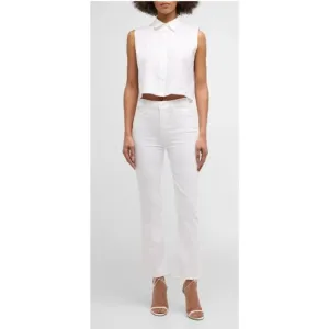 MOTHER The Hustler Ankle Fray Jeans Bright White Sz 26 &quot;Fairest of Them All&quot; EUC