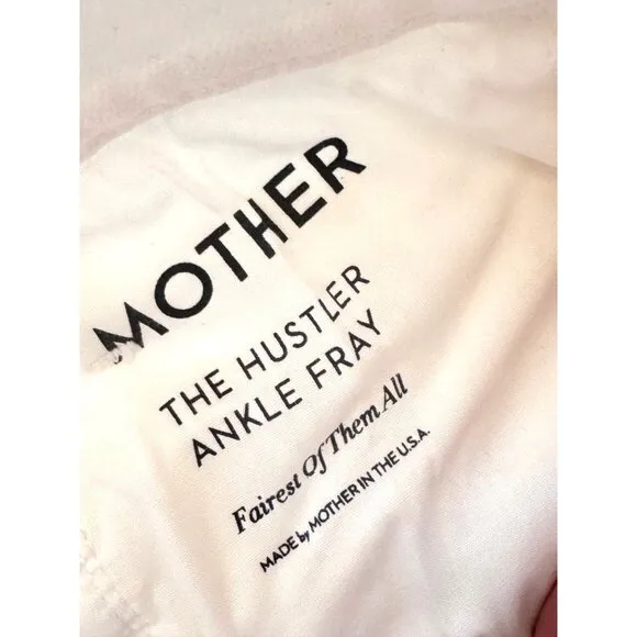 MOTHER The Hustler Ankle Fray Jeans Bright White Sz 26 &quot;Fairest of Them All&quot; EUC