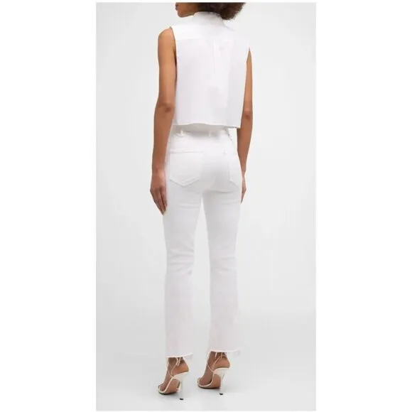 MOTHER The Hustler Ankle Fray Jeans Bright White Sz 26 &quot;Fairest of Them All&quot; EUC