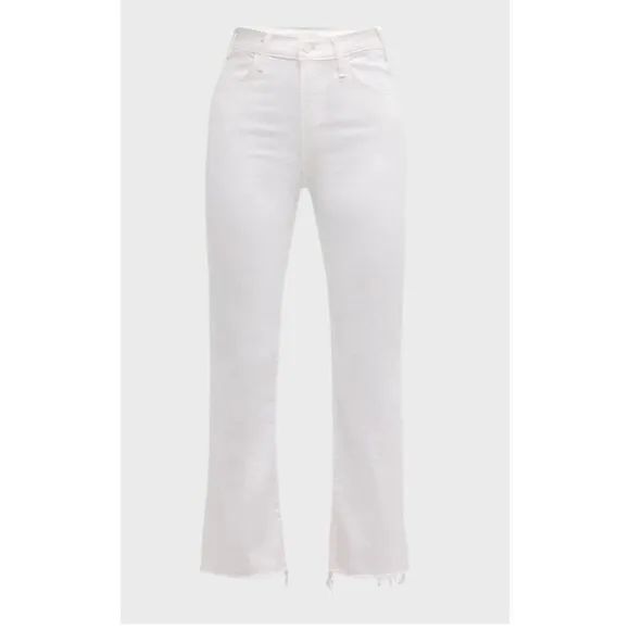 MOTHER The Hustler Ankle Fray Jeans Bright White Sz 26 &quot;Fairest of Them All&quot; EUC