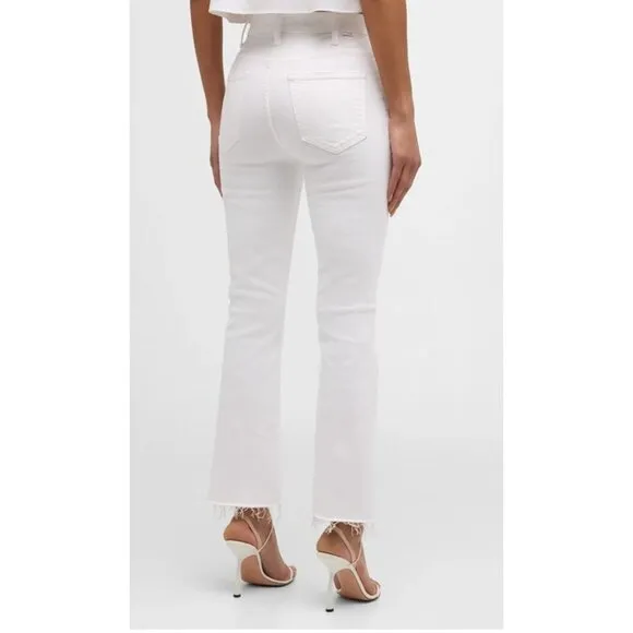 MOTHER The Hustler Ankle Fray Jeans Bright White Sz 26 &quot;Fairest of Them All&quot; EUC