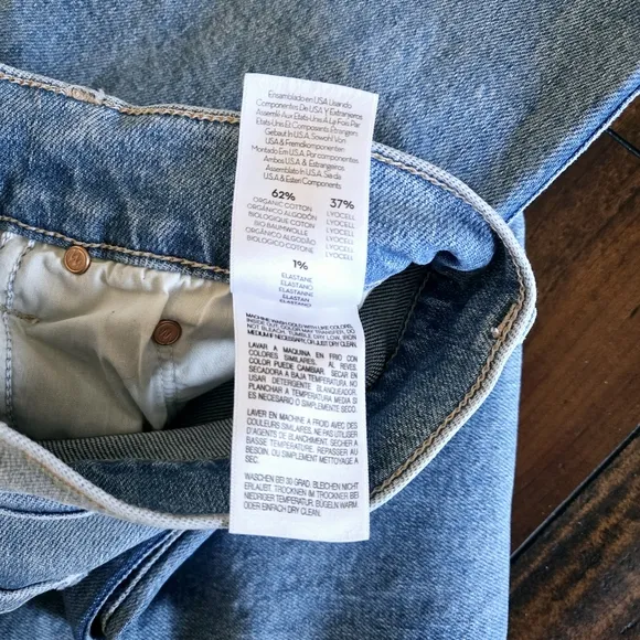 Mother The Scrapper Ankle Button Fly High Rise Stretch Straight Leg Jeans Sz 26