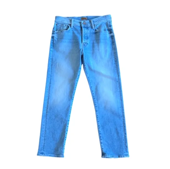 Mother The Scrapper Ankle Button Fly High Rise Stretch Straight Leg Jeans Sz 26