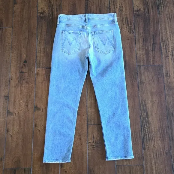 Mother The Scrapper Ankle Button Fly High Rise Stretch Straight Leg Jeans Sz 26