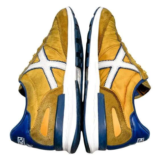 Munich Men's Dynamo 51 Retro Mustard Yellow &amp; Navy Sneakers, Blokecore | 11.5