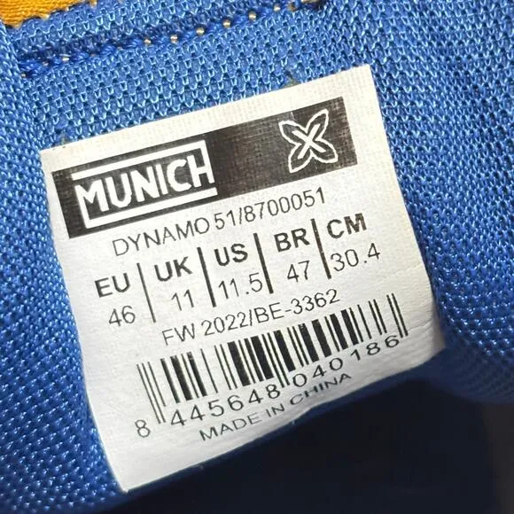 Munich Men's Dynamo 51 Retro Mustard Yellow &amp; Navy Sneakers, Blokecore | 11.5