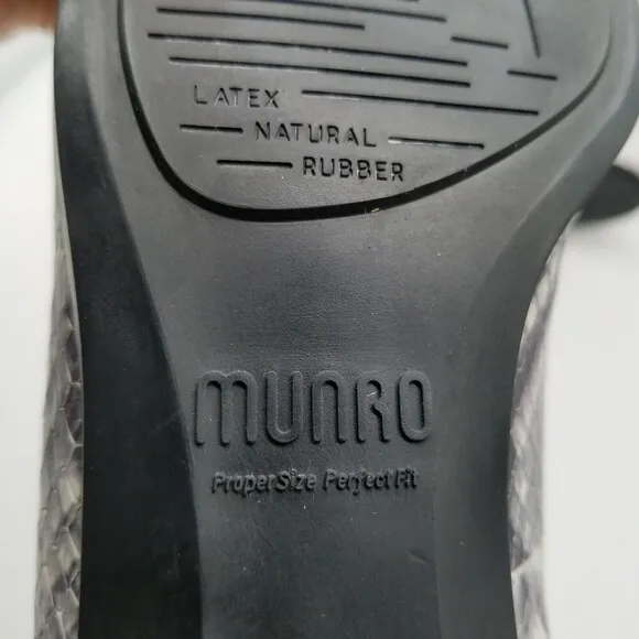 Munro Women Gray Snake Print Leather Harrison Loafers Flats 6 M
