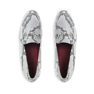 Munro Women Gray Snake Print Leather Harrison Loafers Flats 6 M