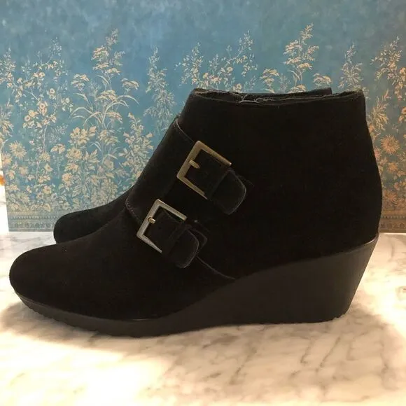 Munro Suede Wedge Ankle Boots