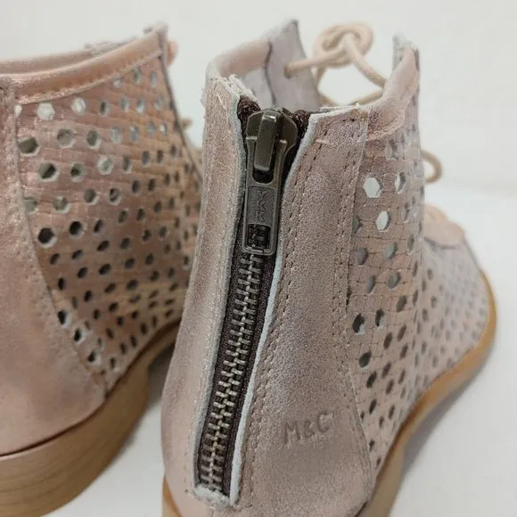 Musse &amp; Cloud Aiden Perforated Flat Sandal Metallic Rose Pink Color Size…