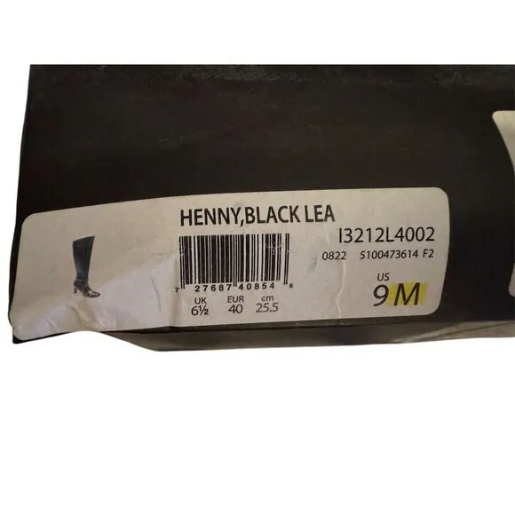 Naturalizer Women's Henny Black Leather Knee High Boots Size 9