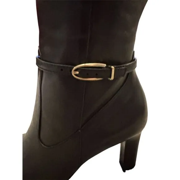 Naturalizer Women's Henny Black Leather Knee High Boots Size 9