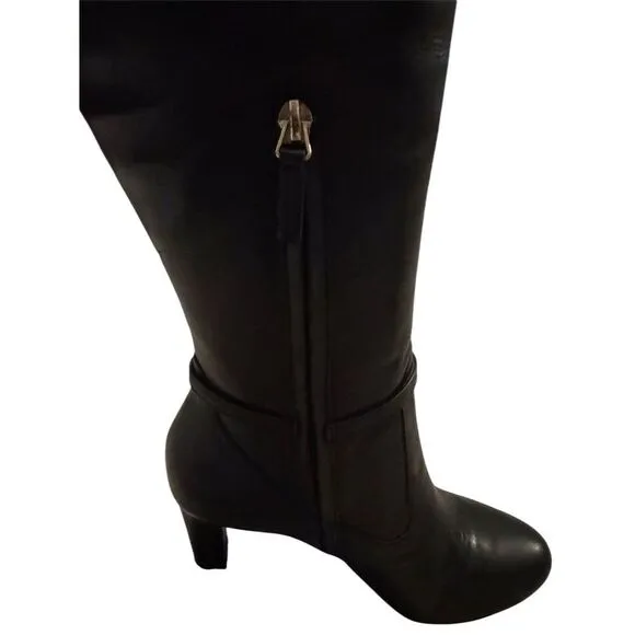 Naturalizer Women's Henny Black Leather Knee High Boots Size 9