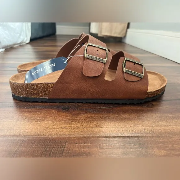 Nautica Brand New Men Adjustable Double Buckle Comfortable-Slide-Slip On-Sandal