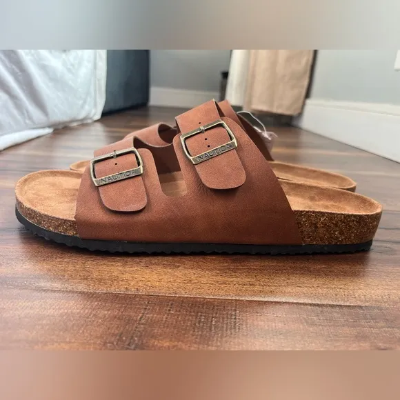 Nautica Brand New Men Adjustable Double Buckle Comfortable-Slide-Slip On-Sandal