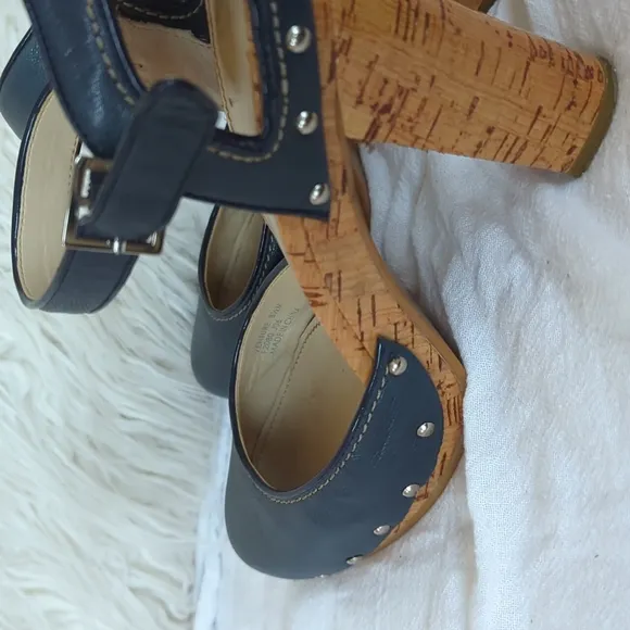Navy Blue Clog Sandals Calvin Klein