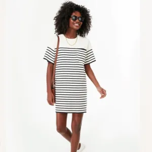 Navy Knit Striped Frenchie DressTUCKERNUCK