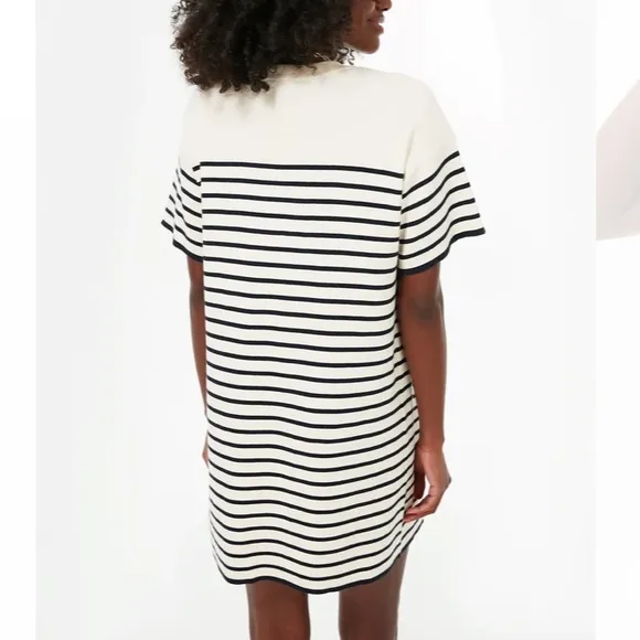 Navy Knit Striped Frenchie DressTUCKERNUCK