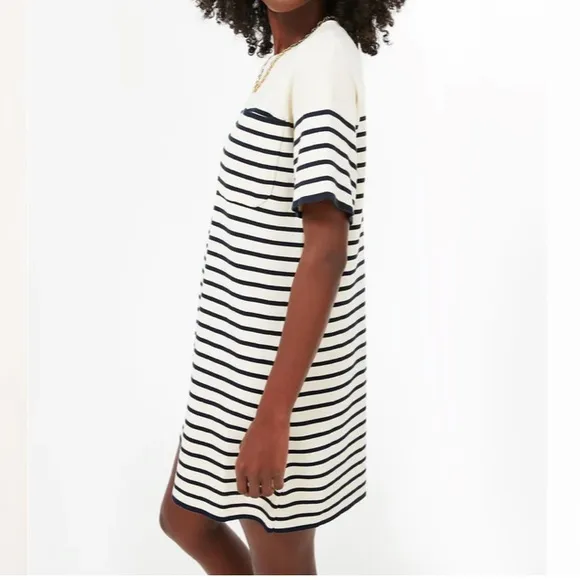 Navy Knit Striped Frenchie DressTUCKERNUCK