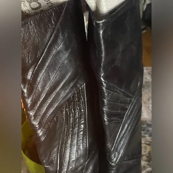 Neiman Marcus Vintage Italian Leather Black Knee Boots