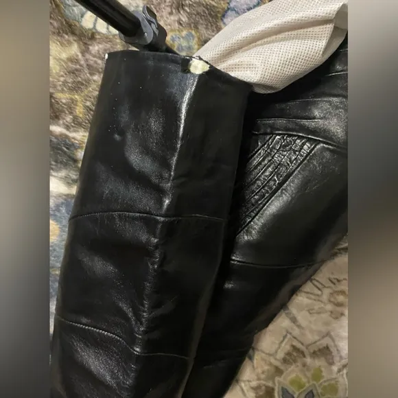 Neiman Marcus Vintage Italian Leather Black Knee Boots