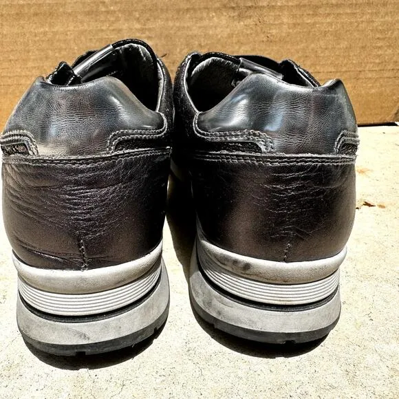 Nero Giardini Rhinestone Leather Sneakers Casual Fashion Pull On Black 41 10.5