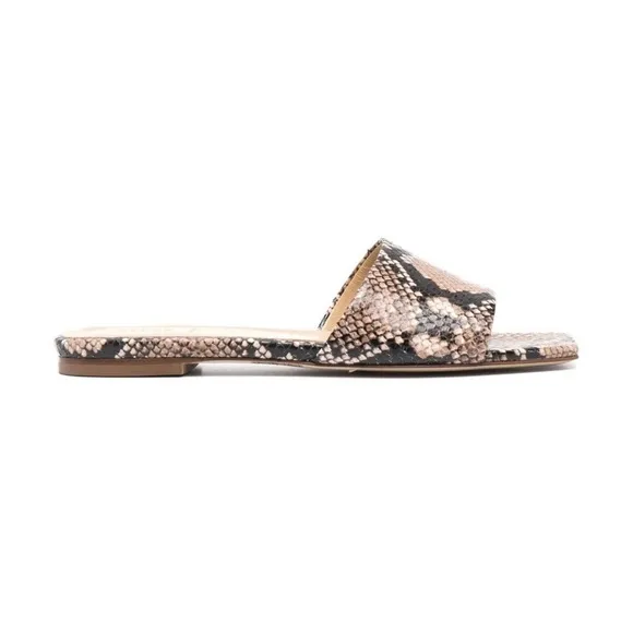 NEVER WORN - Aeyde Anna Snake Effect Skin Flat Slides / Sandals, size 35.5