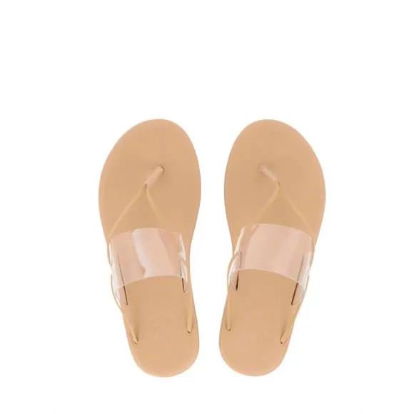 NEW ANCIENT GREEK SANDALS elisavet flat sandal in clear,platinum