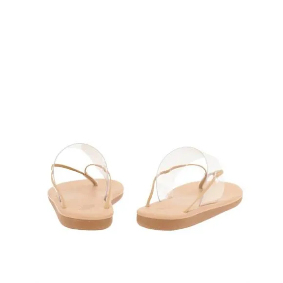 NEW ANCIENT GREEK SANDALS elisavet flat sandal in clear,platinum