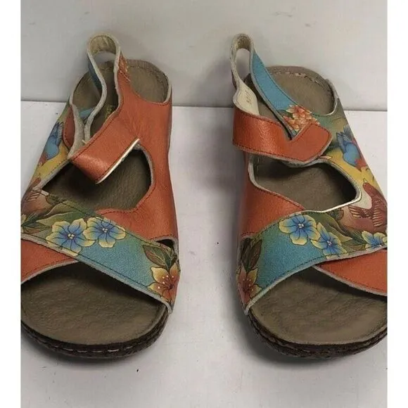 New Anuschka Two For Joy CrissCross Sandals Slingbacks US 9 EU 40