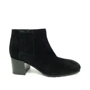 NEW Aquatalia Ankle Boots Womens 10 Black Suede Square Toe Classic Luxury