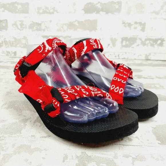 New Arizona Love Trekky bandana-print flat sandals K571