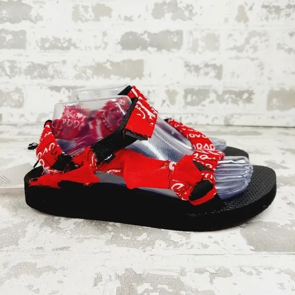 New Arizona Love Trekky bandana-print flat sandals K571