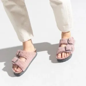 New  Arizona Teddy Shearling Birkenstock Sandals Size EU 37