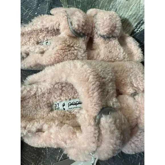 New  Arizona Teddy Shearling Birkenstock Sandals Size EU 37