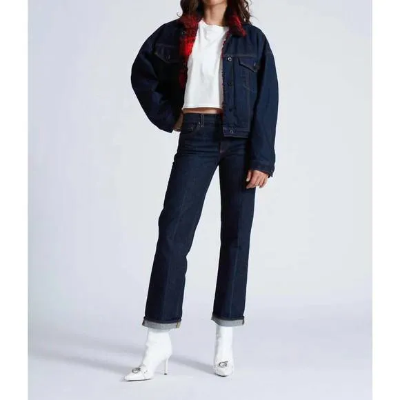 NEW ASKK NY low rise straight leg jeans in baby cuff