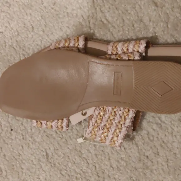 New Avellini Made in Italy Braided Band Sandals Women  Tan/blush pink