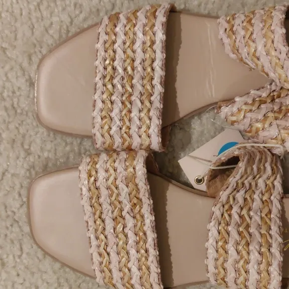 New Avellini Made in Italy Braided Band Sandals Women  Tan/blush pink