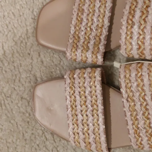 New Avellini Made in Italy Braided Band Sandals Women  Tan/blush pink