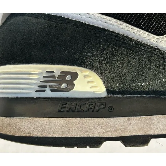 New Balance 574 Classics Black Grey White Suede Retro Mens Sneakers Size 14