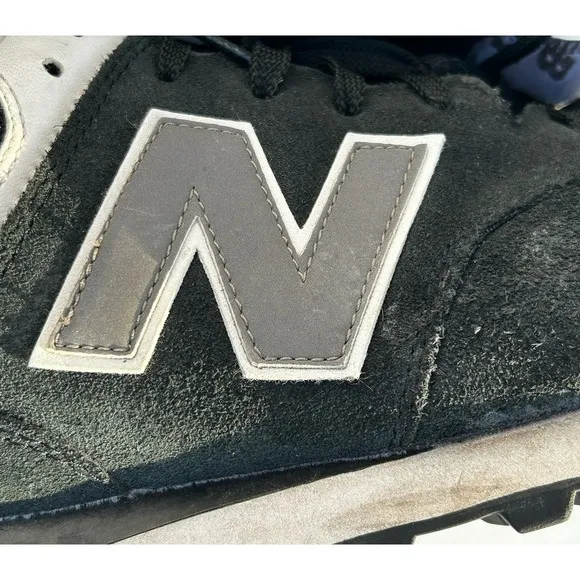 New Balance 574 Classics Black Grey White Suede Retro Mens Sneakers Size 14