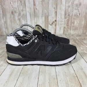 New Balance 574 Sneakers Casual Walking Shoes Black White Size 9