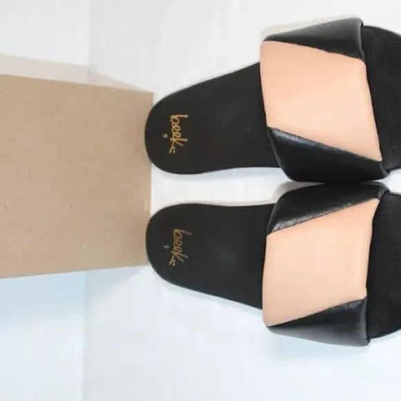 NEW BEEK Leather Bluebird Flat Sandals Black/beige for women 764mn